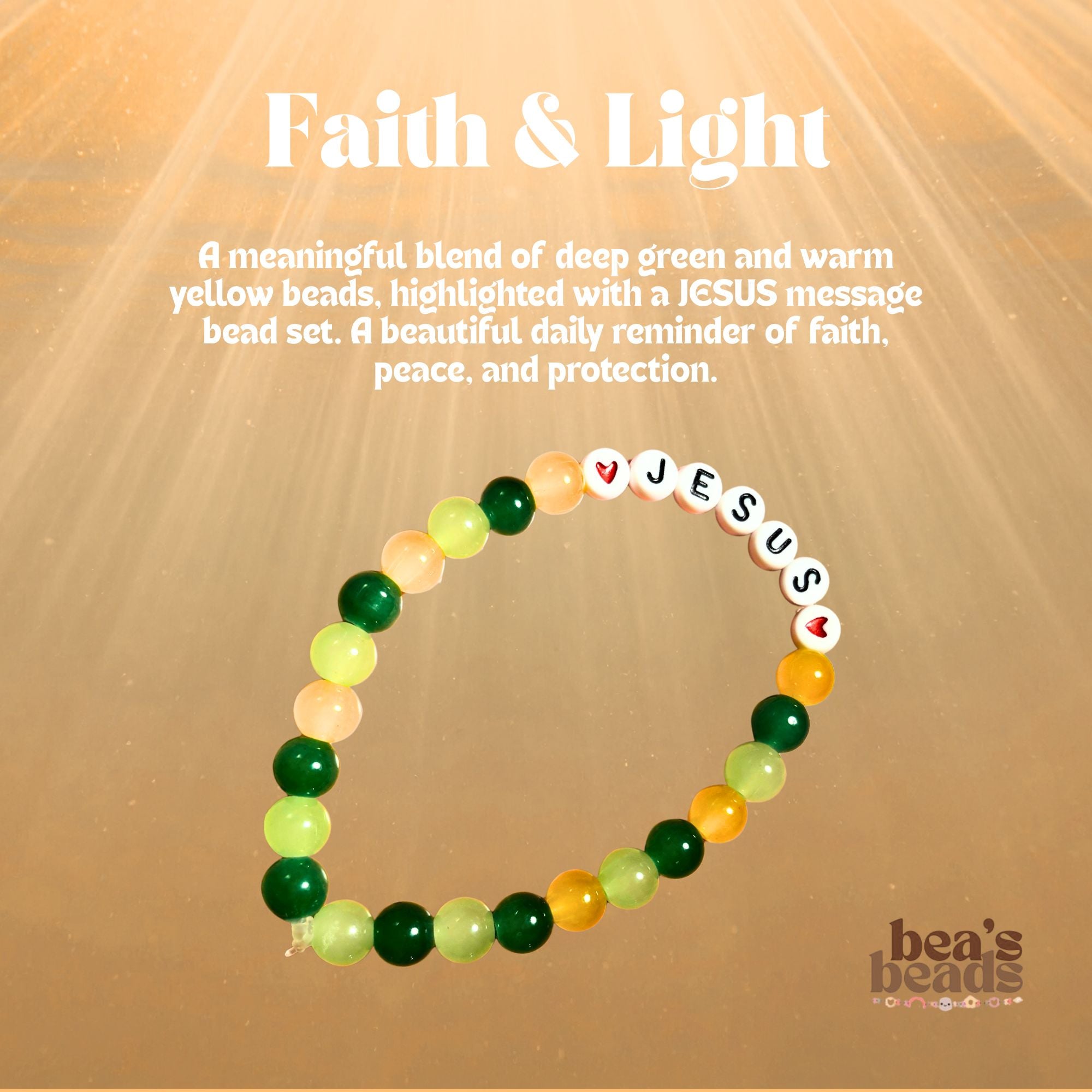 Faith & Light Bracelet – JESUS Message Bead Bracelet | Bea’s Beads