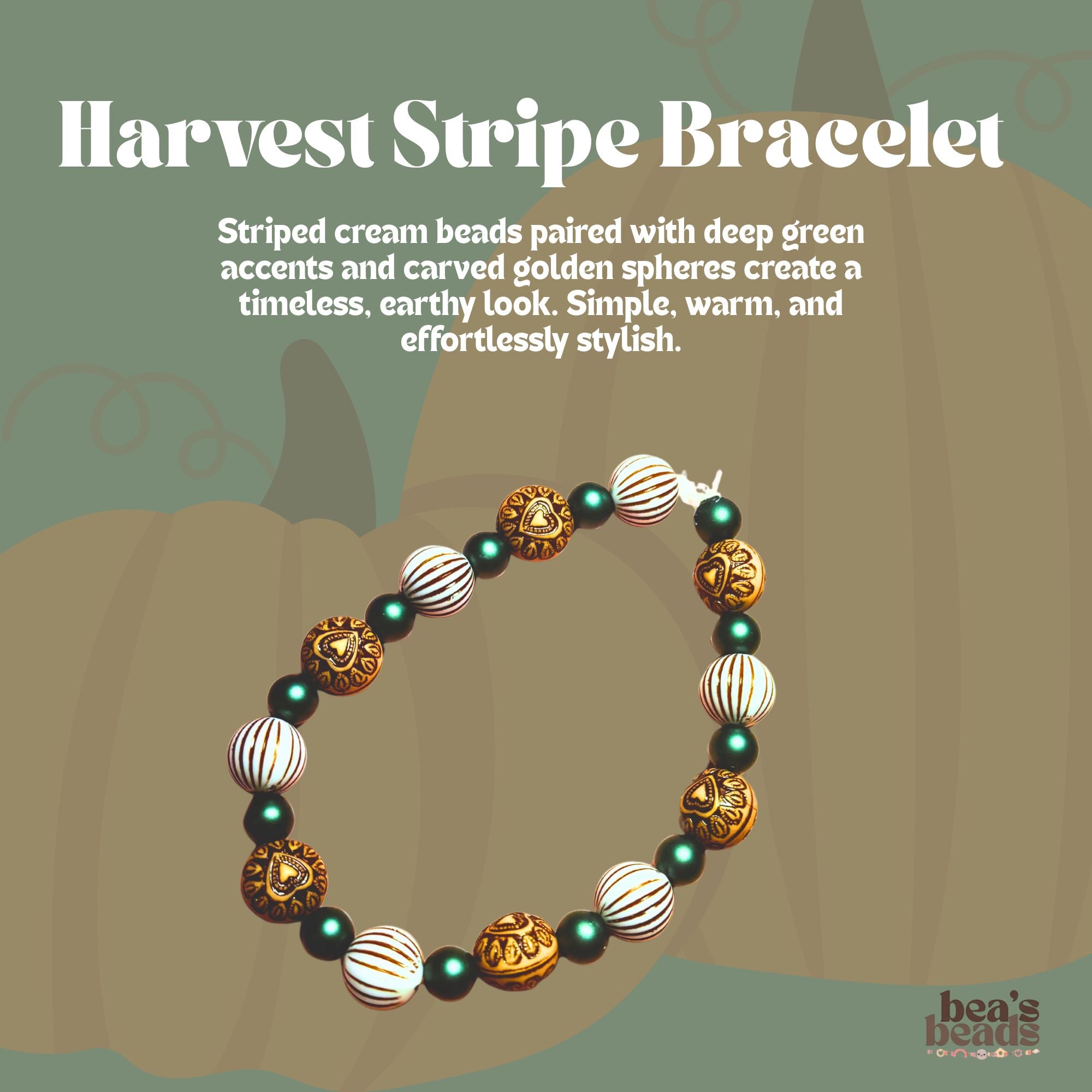 Harvest Stripe Bracelet – Autumn Earthy Beaded Bracelet | Bea’s Beads