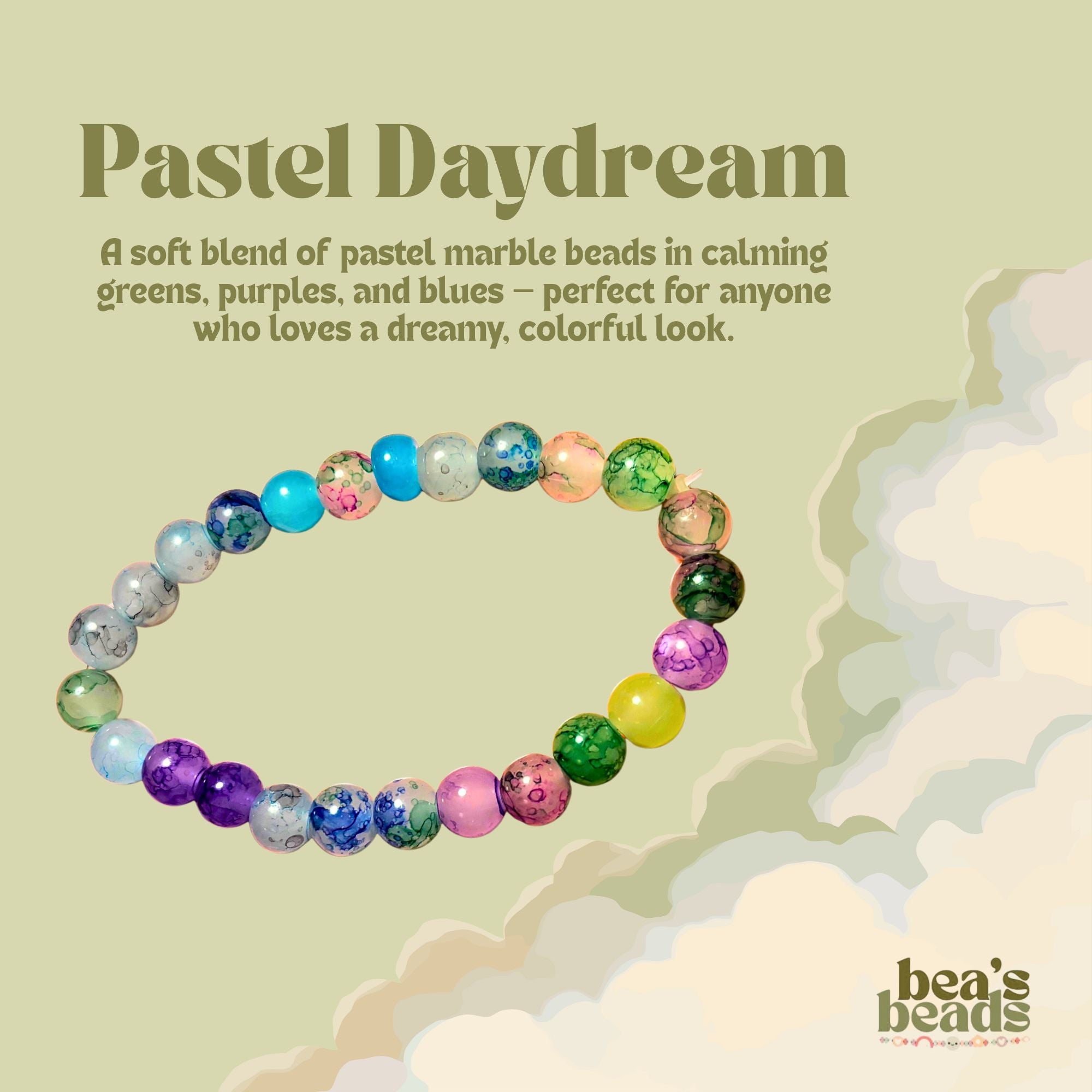 Pastel Daydream Bracelet – Pastel Marble Bead Bracelet | Bea’s Beads